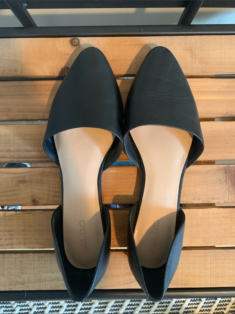Aldo Black Pointed D'Orsay Flats